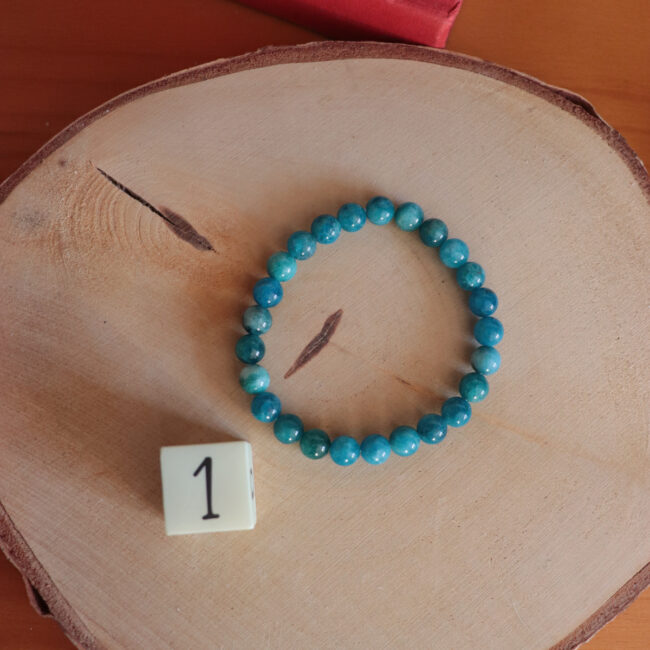 Bracelet Apatite Bleue 8mm - modele 1