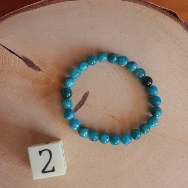 Bracelet Apatite Bleue 8mm - modele 2